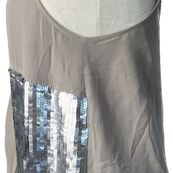 Joie silvana silk sequin tank top cami size XS strappy lined - Picture 2 of 7